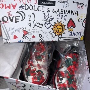 Red Floral Dolce & Gabbana Women Sneakers
